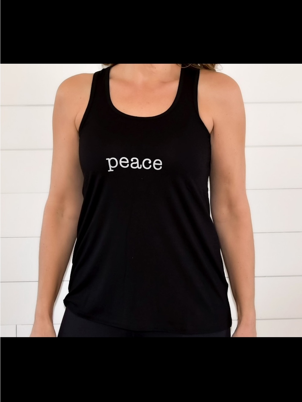 Peace Graphic Black Tank Top - Women